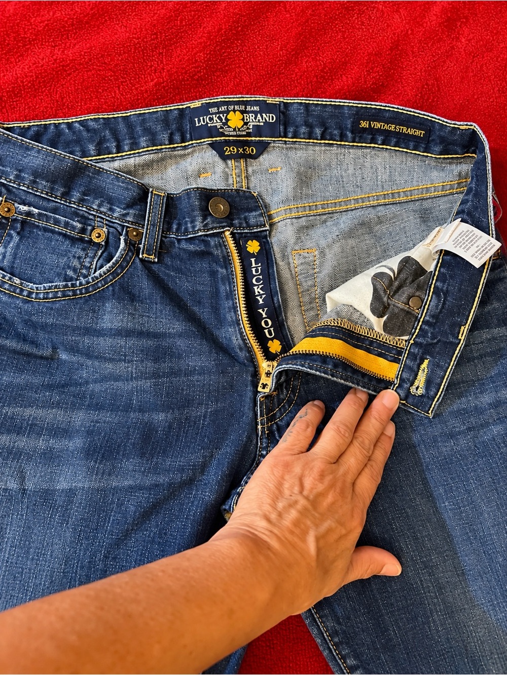 Lucky Brand Men's Slim Straight Jeans in Dark Blue Denim